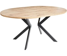 Beliani Išskleidžiamas valgomojo stalas CARLEA šviesiai rudas 120/160 cm 120 cm
