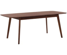 Beliani Išskleidžiamas valgomojo stalas MADOX tamsaus riešutmedžio spalvos, 120/150 cm, 75 cm