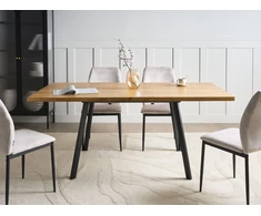 Beliani Išskleidžiamas valgomojo stalas HARLOW, rudas, 140/180 × 90 cm