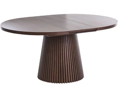 Beliani Išskleidžiamas valgomojo stalas MOORE, tamsaus uosio spalvos, 120/160 × 120 cm