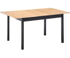 Beliani Išskleidžiamas valgomojo stalas HOUSTON šviesiai rudas/juodas 120/150 cm 90 cm pušies mediena