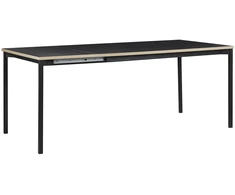 Beliani Išskleidžiamas valgomojo stalas AVIS juodas 140/190 cm 90 cm