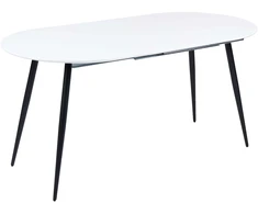 Beliani Išskleidžiamas valgomojo stalas STAVERTON baltas 120/160 cm 80 cm