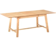 Beliani Išskleidžiamas valgomojo stalas BARNES, šviesus uosio atspalvis, 160/200 cm, 90 cm