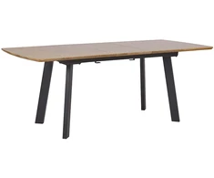 Beliani Išskleidžiamas valgomojo stalas SALVADOR tamsiai rudas 160/200 cm 90 cm