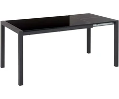 Beliani Išskleidžiamas valgomojo stalas GRANADA Juodas 120/160 cm 80 cm