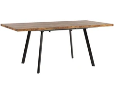 Beliani Išskleidžiamas valgomojo stalas HARLOW tamsiai rudas 140/180 cm 90 cm