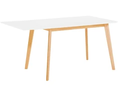Beliani Išskleidžiamas valgomojo stalas MEDIO, baltas, 120/155 × 80 cm