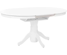 Beliani Išskleidžiamas valgomojo stalas AKRON baltas 106/150 cm