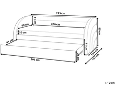 Beliani Ištraukiama lova Boucle ALBIAC 90 x 200 cm balta