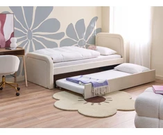 Beliani Ištraukiama lova Boucle RAYSSAC 90 x 200 cm šviesiai smėlio spalvos