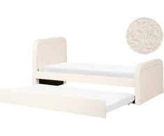 Beliani Ištraukiama lova Boucle RAYSSAC 90 x 200 cm šviesiai smėlio spalvos