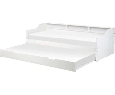 Beliani Ištraukiama lova iš pušies medienos EDERN 90 x 200 cm, balta