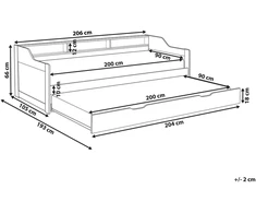 Beliani Ištraukiama lova iš pušies medienos EDERN 90 x 200 cm, balta