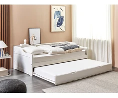 Beliani Ištraukiama lova iš pušies medienos EDERN 90 x 200 cm, balta
