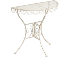 Beliani JUINA bistro staliukas 80 × 36 cm, metalinis, šviesiai smėlio spalvos