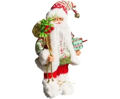 Beliani Kalėdinė dekoracija MOSVATN Kalėdų Senelis 37 cm raudona/žalia