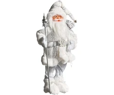 Beliani Kalėdinė dekoracija NELAUG Kalėdų Senelis 48 cm sidabrinė