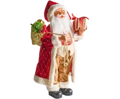 Beliani Kalėdinė dekoracija RAMVATN Kalėdų Senelis 44 cm Raudona