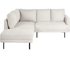 Beliani Kampinė sofa 4 asmenims BREDA šviesiai smėlio spalvos, dešininė