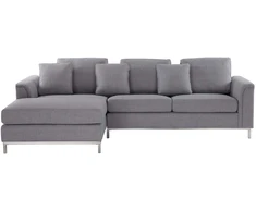 Beliani Kampinė sofa 4 asmenims OSLO šviesiai pilka, dešininė
