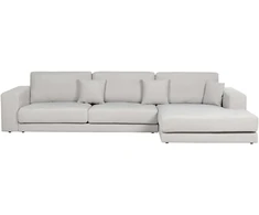 Beliani Kampinė sofa 5 asmenims LOFOTEN Šviesiai pilka Kairinė
