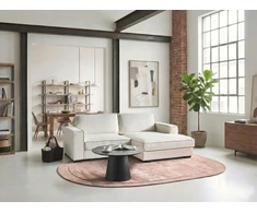 Beliani Kampinė sofa KOLDING Boucle šviesiai smėlio spalvos kairinė