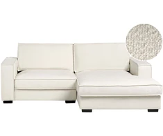 Beliani Kampinė sofa KOLDING Boucle šviesiai smėlio spalvos kairinė