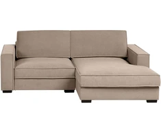 Beliani Kampinė sofa KOLDING smėlio ir pilkos spalvos, kairinė