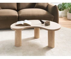 Beliani Kavos staliukas NOMA 52 cm 90 cm Travertino imitacija