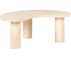 Beliani Kavos staliukas NOMA 52 cm 90 cm Travertino imitacija