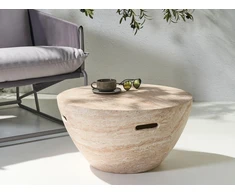 Beliani Kavos staliukas VICARELLO 68 cm 68 cm travertino efektas
