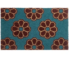 Beliani KILIM kilimėlis KULIK mėlynas 45 x 75 cm gėlės kokoso pluoštas