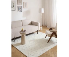 Beliani Kilimas ANTERO perlaužta balta 160 × 160 cm