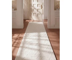 Beliani Kilimas ANTERO, sulaužyta balta spalva, 80 × 300 cm