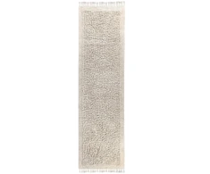 Beliani Kilimas BITLIS šviesiai smėlio spalvos 80 x 300 cm medvilninis