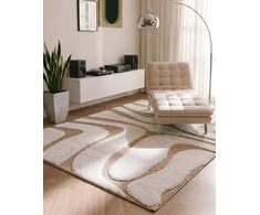 Beliani Kilimas HARTZ smėlio/baltos spalvos 160 x 230 cm