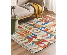 Beliani Kiliminis kilimas KAGHSI spalvotas 140 x 200 cm vilnos