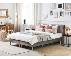 Beliani Kontinentinė lova MARQUISE iš veliūro 160 x 200 cm, pilka
