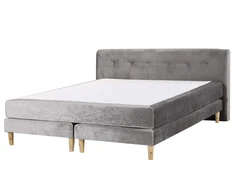 Beliani Kontinentinė lova MARQUISE iš veliūro 160 x 200 cm, pilka