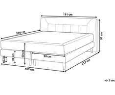 Beliani Kontinentinė lova Welur MARQUISE 180 x 200 cm smėlio spalvos
