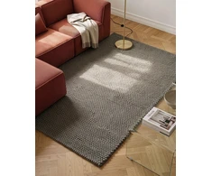 Beliani KORDEA pilkas vilnonis kilimas, 160 × 230 cm