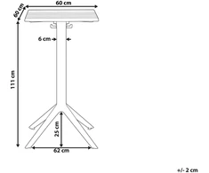 Beliani Lauko baro stalas LEMNOS 60 cm 60 cm Juodas