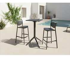 Beliani Lauko baro stalas LEMNOS 60 cm 60 cm Juodas