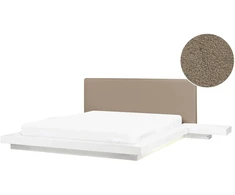 Beliani LED Boucle lova ZEN 160 x 200 cm balta