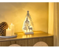 Beliani LED kalėdinė dekoracija FEMAN Eglutė Elnias 36 cm balta