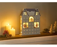 Beliani LED kalėdinė dekoracija FEMUND Advento kalendorius 40 cm Baltas