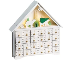 Beliani LED kalėdinė dekoracija MJOSA advento kalendorius 33 cm baltos spalvos