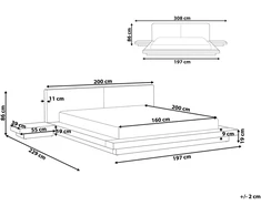 Beliani LED lova ZEN 160 x 200 cm ruda uosio spalvos
