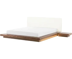 Beliani LED lova ZEN 160 x 200 cm ruda uosio spalvos